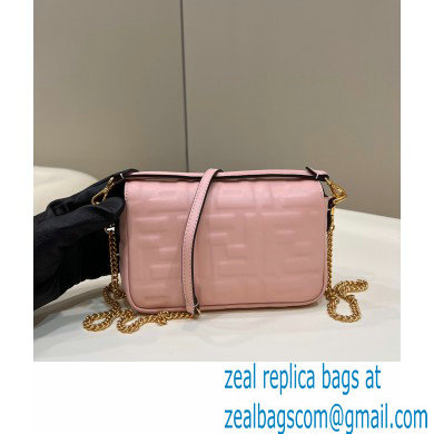 Fendi Nappa Leather Mini Baguette Bag Pink 2023