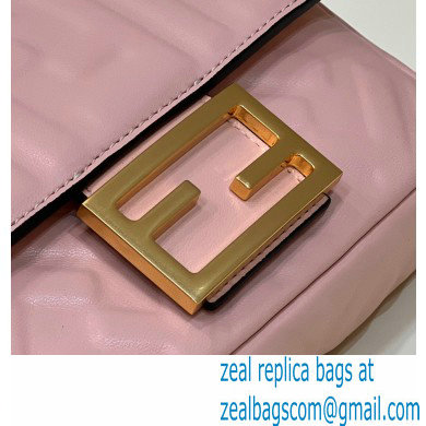 Fendi Nappa Leather Mini Baguette Bag Pink 2023