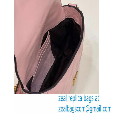Fendi Nappa Leather Mini Baguette Bag Pink 2023