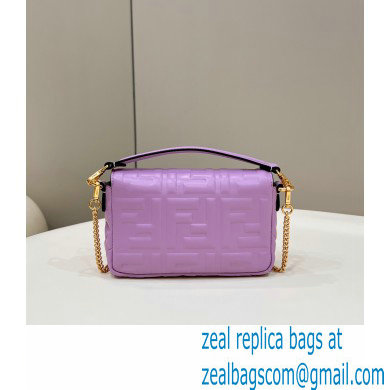 Fendi Nappa Leather Mini Baguette Bag Purple 2023