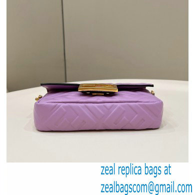 Fendi Nappa Leather Mini Baguette Bag Purple 2023