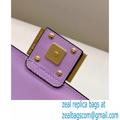 Fendi Nappa Leather Mini Baguette Bag Purple 2023