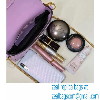 Fendi Nappa Leather Mini Baguette Bag Purple 2023