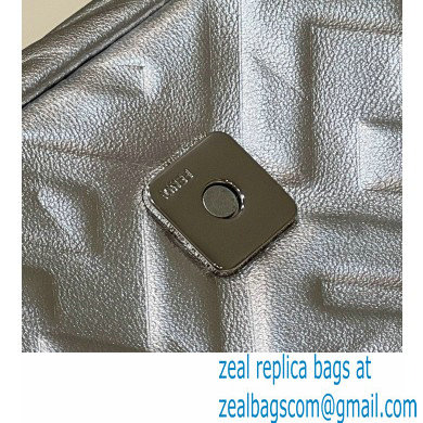 Fendi Nappa Leather Mini Baguette Bag Silver 2023