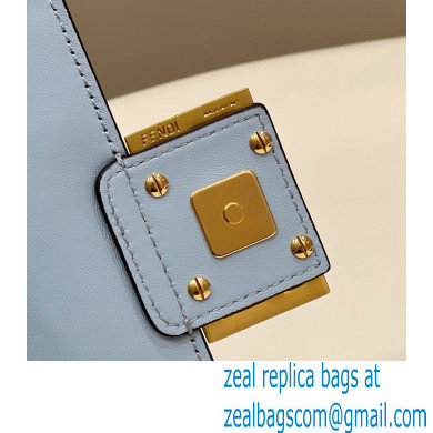 Fendi Nappa Leather Mini Baguette Bag Sky Blue 2023