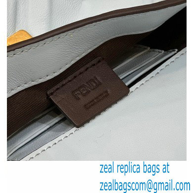 Fendi Nappa Leather Mini Baguette Bag Sky Blue 2023 - Click Image to Close