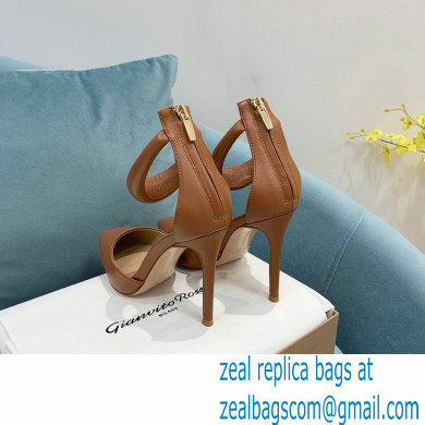 Gianvito Rossi Heel 10.5cm Bijoux Pumps Leather Brown 2023
