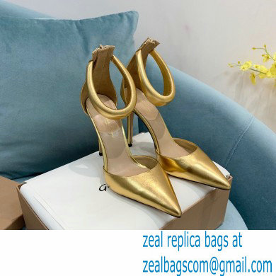 Gianvito Rossi Heel 10.5cm Bijoux Pumps Leather Gold 2023