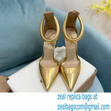 Gianvito Rossi Heel 10.5cm Bijoux Pumps Leather Gold 2023