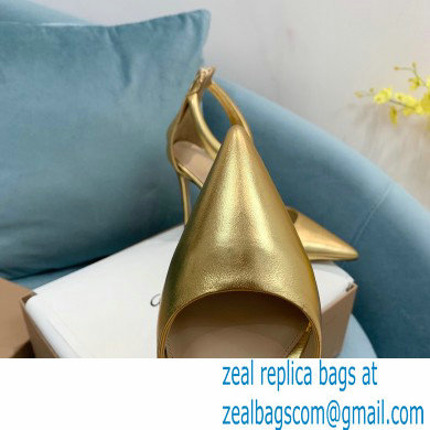 Gianvito Rossi Heel 10.5cm Bijoux Pumps Leather Gold 2023