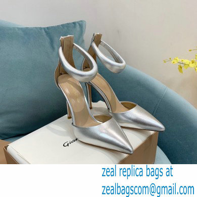 Gianvito Rossi Heel 10.5cm Bijoux Pumps Leather Silver 2023