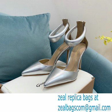 Gianvito Rossi Heel 10.5cm Bijoux Pumps Leather Silver 2023