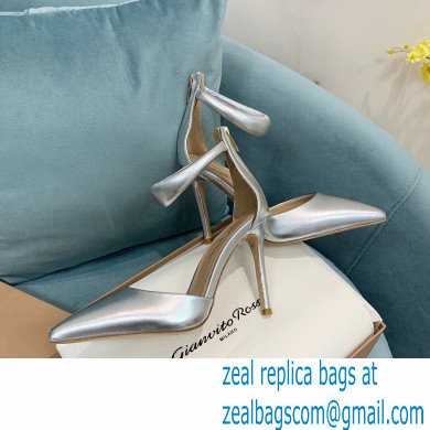 Gianvito Rossi Heel 10.5cm Bijoux Pumps Leather Silver 2023