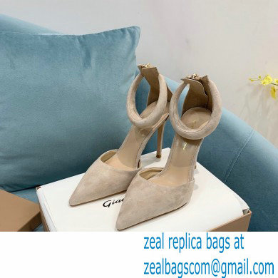 Gianvito Rossi Heel 10.5cm Bijoux Pumps Suede Beige 2023