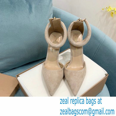 Gianvito Rossi Heel 10.5cm Bijoux Pumps Suede Beige 2023