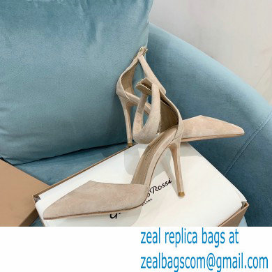 Gianvito Rossi Heel 10.5cm Bijoux Pumps Suede Beige 2023