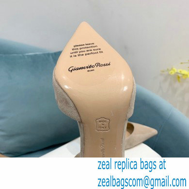 Gianvito Rossi Heel 10.5cm Bijoux Pumps Suede Beige 2023