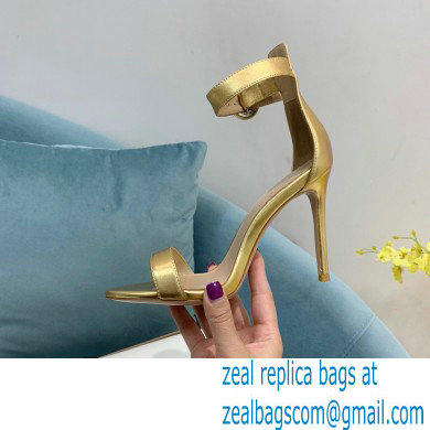Gianvito Rossi Heel 10.5cm Portofino Sandals with Buckle-covered Anklet Strap Leather Gold 2023