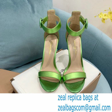 Gianvito Rossi Heel 10.5cm Portofino Sandals with Buckle-covered Anklet Strap Leather Green 2023