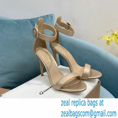 Gianvito Rossi Heel 10.5cm Portofino Sandals with Buckle-covered Anklet Strap Leather Nude 2023