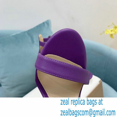 Gianvito Rossi Heel 10.5cm Portofino Sandals with Buckle-covered Anklet Strap Leather Purple 2023