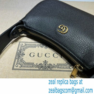 Gucci Aphrodite shoulder bag with Double G 739076 leather Black