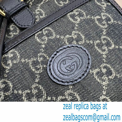 Gucci Backpack bag with Interlocking G 674147 Denim Black 2023