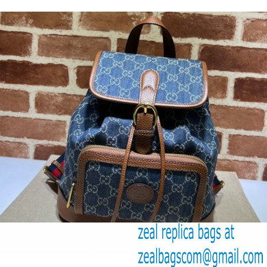 Gucci Backpack bag with Interlocking G 674147 Denim Blue 2023