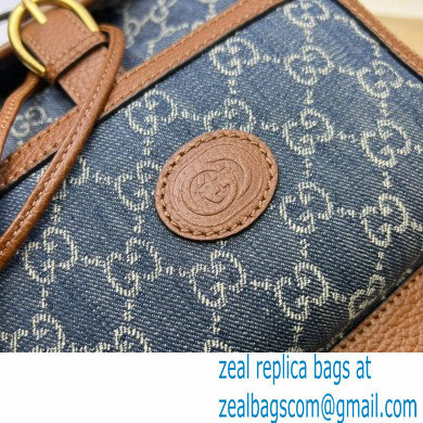 Gucci Backpack bag with Interlocking G 674147 Denim Blue 2023