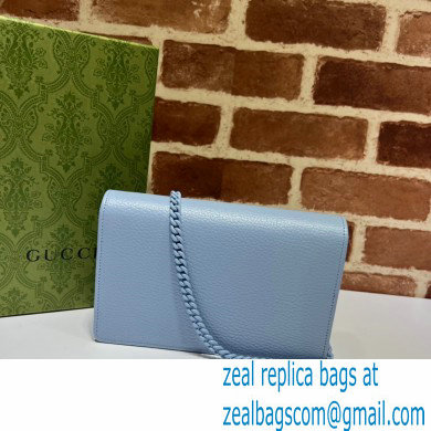 Gucci GG Marmont Chain Wallet 497985 Resin Hardware Blue 2023