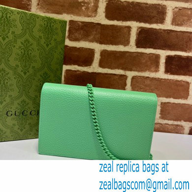 Gucci GG Marmont Chain Wallet 497985 Resin Hardware Green 2023