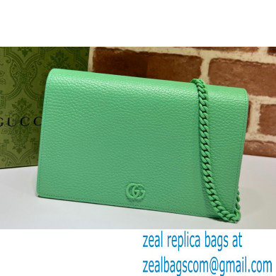 Gucci GG Marmont Chain Wallet 497985 Resin Hardware Green 2023