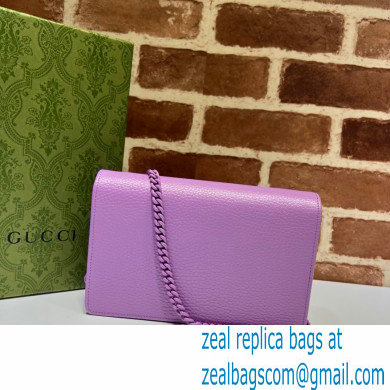 Gucci GG Marmont Chain Wallet 497985 Resin Hardware Purple 2023