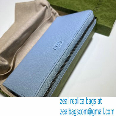 Gucci GG Marmont zip around Wallet 456117 Resin Hardware Blue 2023 - Click Image to Close