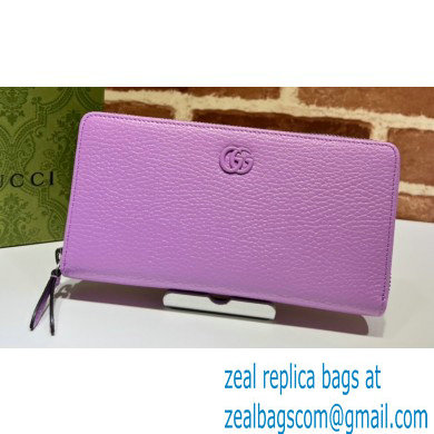 Gucci GG Marmont zip around Wallet 456117 Resin Hardware Purple 2023 - Click Image to Close