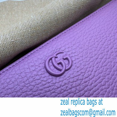 Gucci GG Marmont zip around Wallet 456117 Resin Hardware Purple 2023