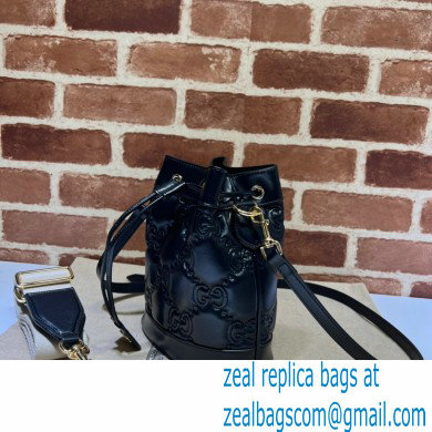 Gucci GG Matelasse bucket bag 728231 Black - Click Image to Close