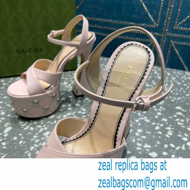 Gucci Heel 15.5cm Platform 6cm Interlocking G studs Sandals 719843 Pink 2023