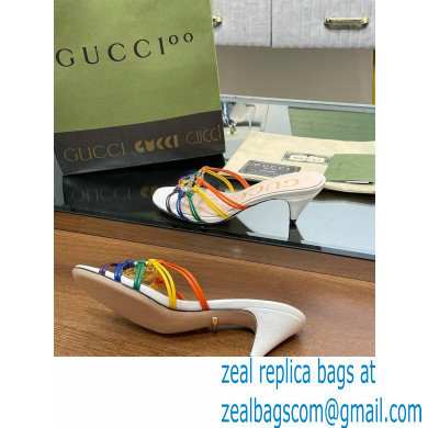 Gucci Heel 4.5cm Slide Sandals Multicolor with crystals Interlocking G 2023