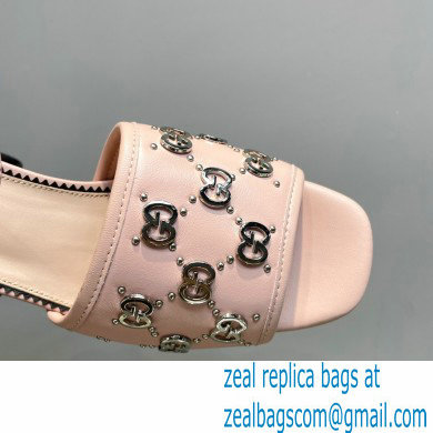 Gucci Heel 8.5cm Platform 2.5cm Interlocking G studs Sandals 719844 Pink 2023