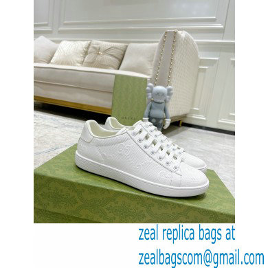 Gucci ace gg embossed sneaker WHITE 2023