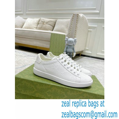 Gucci ace gg embossed sneaker WHITE 2023