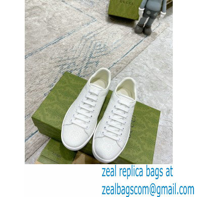 Gucci ace gg embossed sneaker WHITE 2023