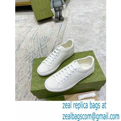 Gucci ace gg embossed sneaker WHITE 2023