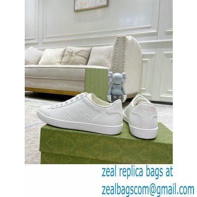 Gucci ace gg embossed sneaker WHITE 2023