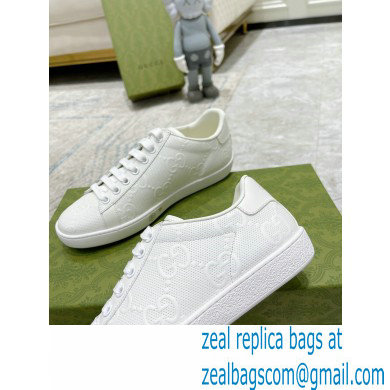 Gucci ace gg embossed sneaker WHITE 2023