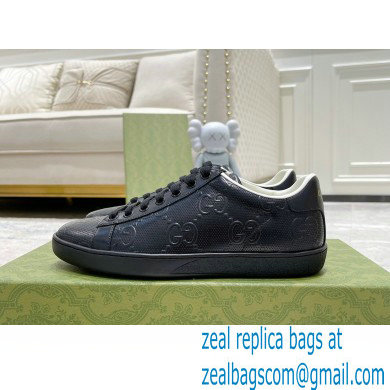 Gucci ace gg embossed sneaker black 2023