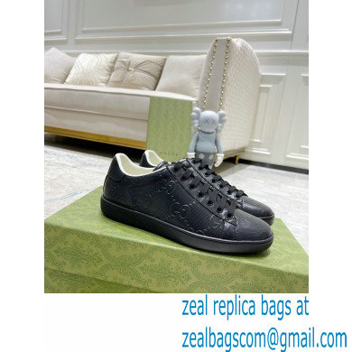 Gucci ace gg embossed sneaker black 2023