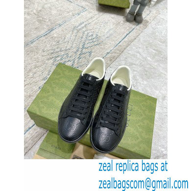 Gucci ace gg embossed sneaker black 2023