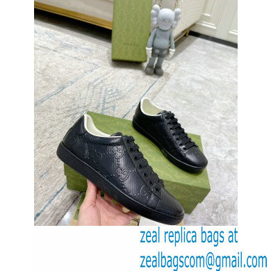 Gucci ace gg embossed sneaker black 2023